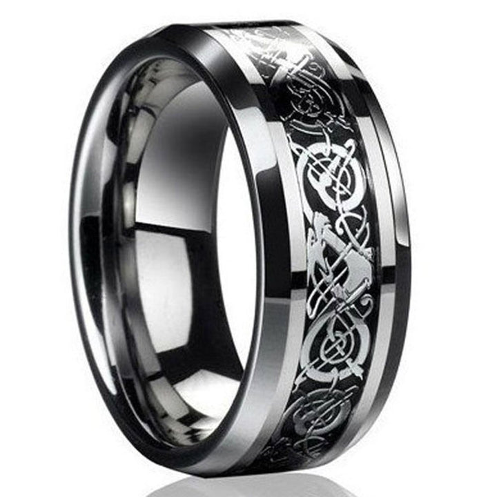 Fashion Men Celtic Dragon Carving Titanium Steel Wedding Band Ring Jewelry Gift Image 1