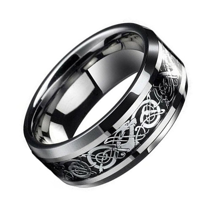 Fashion Men Celtic Dragon Carving Titanium Steel Wedding Band Ring Jewelry Gift Image 4