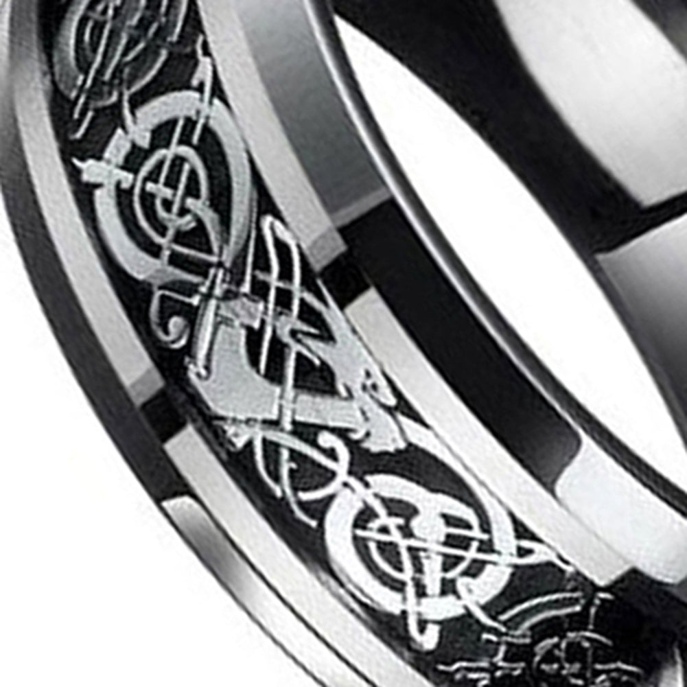 Fashion Men Celtic Dragon Carving Titanium Steel Wedding Band Ring Jewelry Gift Image 6