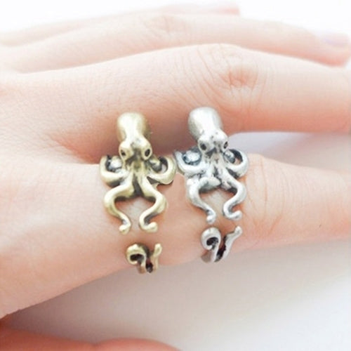 Womens Mens Retro Adjustable Octopus Ring Animal Knuckle Ring Fashion Jewelry Image 1