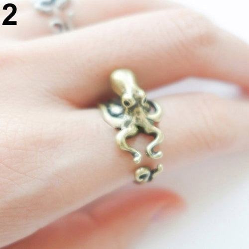 Womens Mens Retro Adjustable Octopus Ring Animal Knuckle Ring Fashion Jewelry Image 4