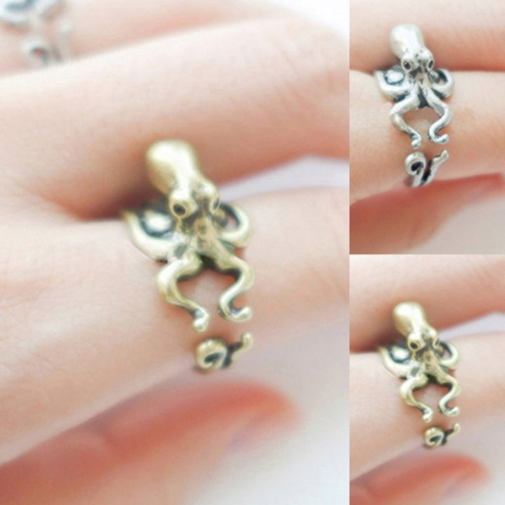 Womens Mens Retro Adjustable Octopus Ring Animal Knuckle Ring Fashion Jewelry Image 6