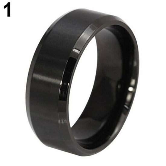 Mens Womens 8mm Wide Band 18K Gold Plated Titanium Steel Ring Jewelry US 5-14 Image 2