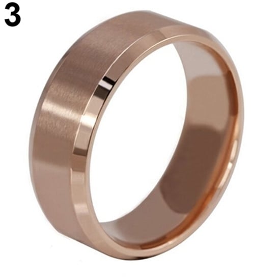 Mens Womens 8mm Wide Band 18K Gold Plated Titanium Steel Ring Jewelry US 5-14 Image 4