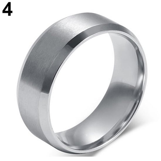 Mens Womens 8mm Wide Band 18K Gold Plated Titanium Steel Ring Jewelry US 5-14 Image 4