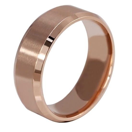 Mens Womens 8mm Wide Band 18K Gold Plated Titanium Steel Ring Jewelry US 5-14 Image 8