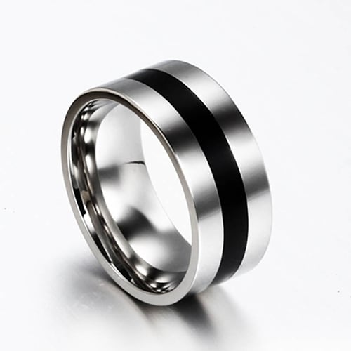 Women Men Simple Wedding Engagement Stainless Steel Finger Ring Band Jewelry Image 1