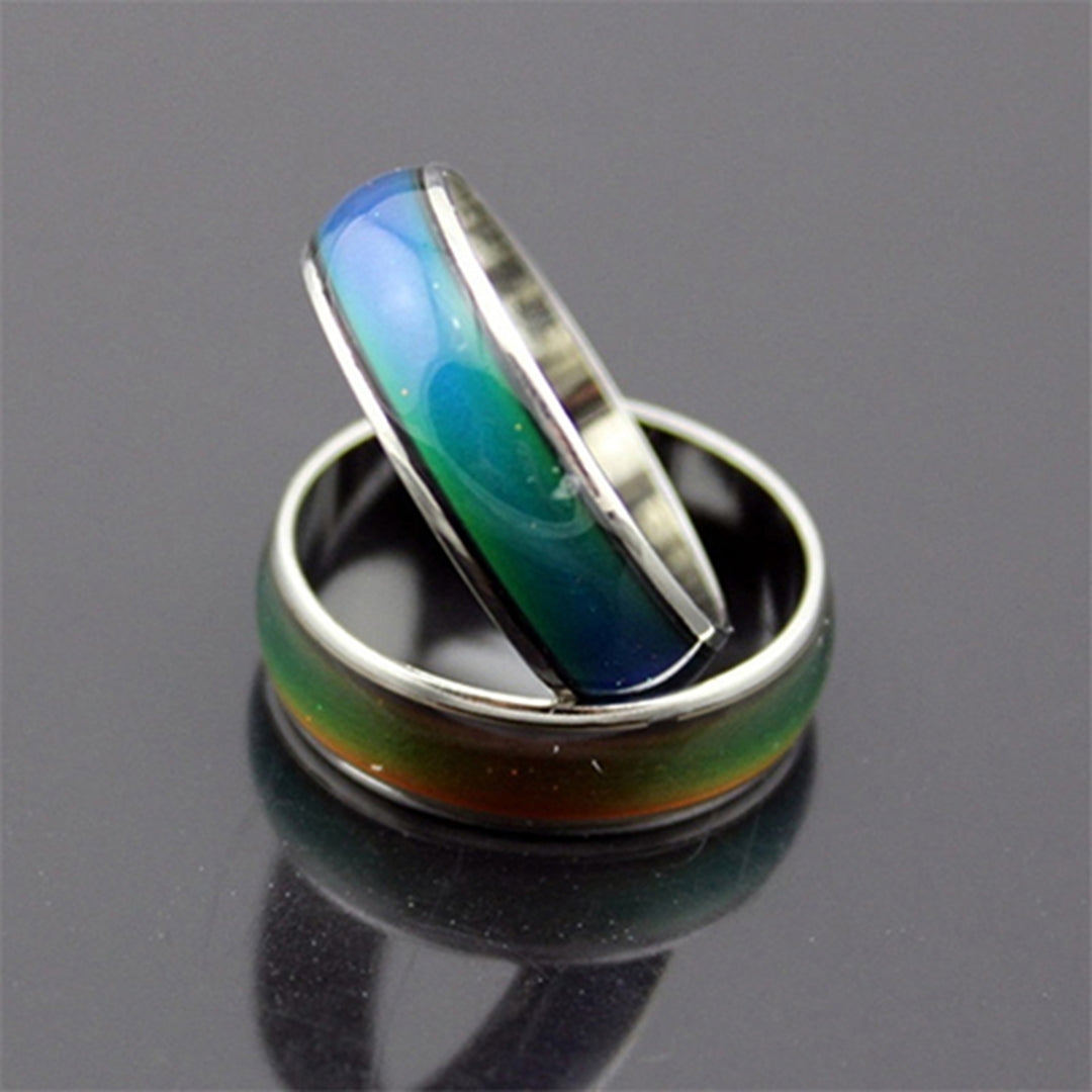 Women Men Creative Mood Temperature Color Changing Finger Ring Jewelry Gift for Party Club Dating Image 4