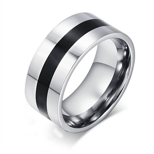 Women Men Simple Wedding Engagement Stainless Steel Finger Ring Band Jewelry Image 4