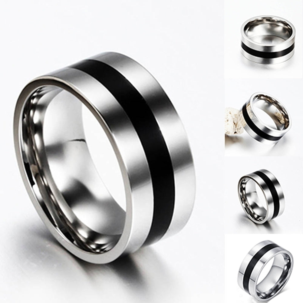 Women Men Simple Wedding Engagement Stainless Steel Finger Ring Band Jewelry Image 6