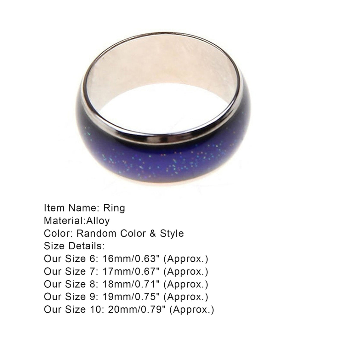 Women Men Creative Mood Temperature Color Changing Finger Ring Jewelry Gift for Party Club Dating Image 11