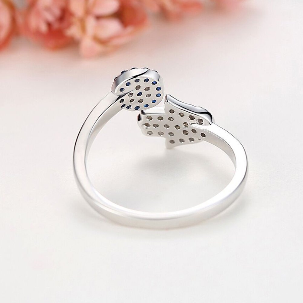 Women Fashion Flower Hamsa Hand Rhinestone Inlaid Open Finger Ring Jewelry Gift Image 4