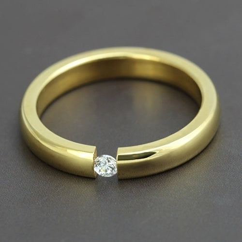 Men Women Titanium Stainless Steel Rhinestone Wedding Band Finger Knuckle Ring Image 7