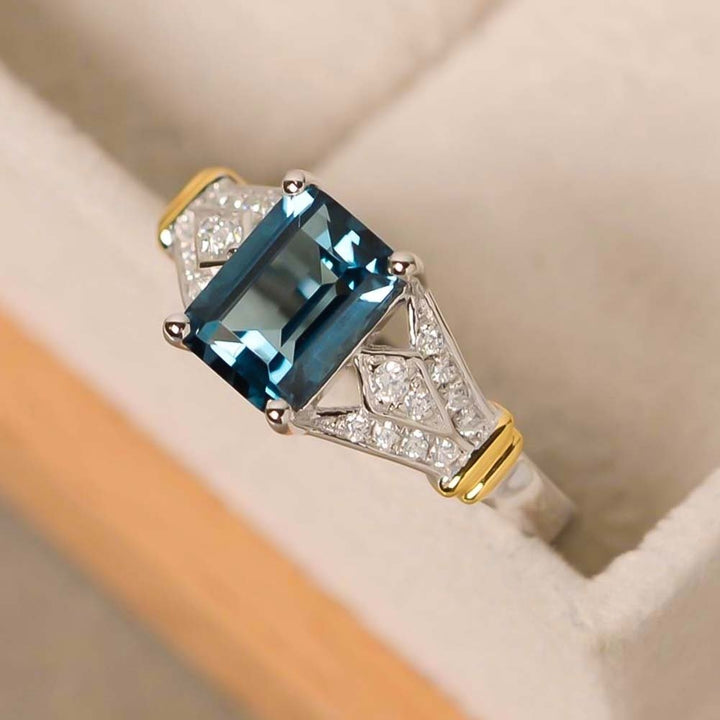 Fashion Rectangle Cubic Zircon Rhinestone Ring Bridal Wedding Engagement Jewelry Image 12