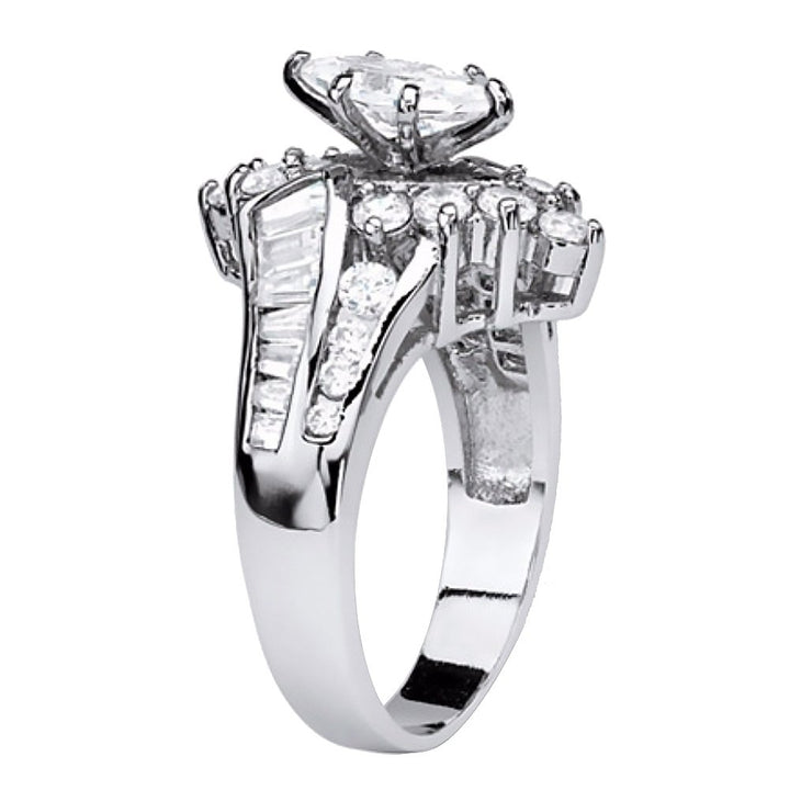 Women Marquise Cut Cubic Zirconia Engagement Anniversary Finger Ring Jewelry Image 4