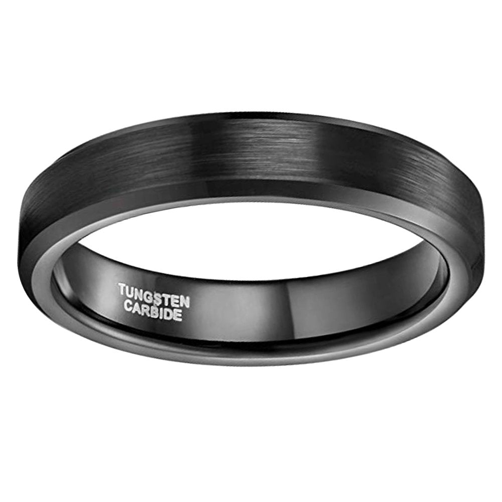 Wedding Engagement 4mm Tungsten Carbide Band Ring Men Women Finger Jewelry Gift Image 3