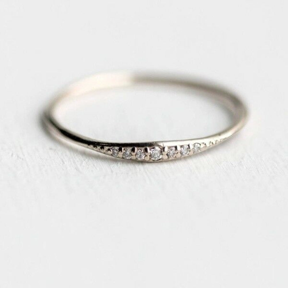 Women Fashion Rhinestone Inlaid Band Finger Ring Wedding Engagement Jewelry Gift Image 4