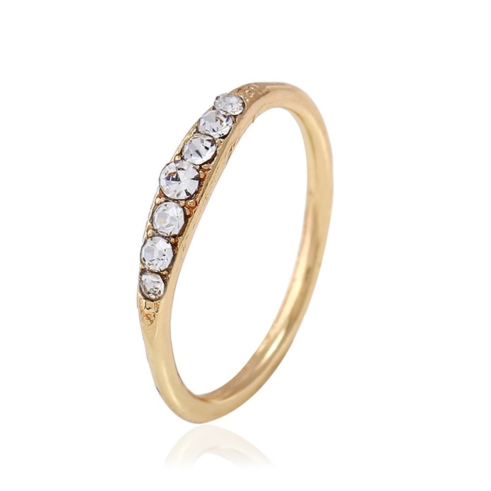 Women Fashion Rhinestone Inlaid Band Finger Ring Wedding Engagement Jewelry Gift Image 6