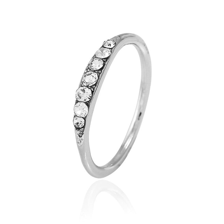 Women Fashion Rhinestone Inlaid Band Finger Ring Wedding Engagement Jewelry Gift Image 7