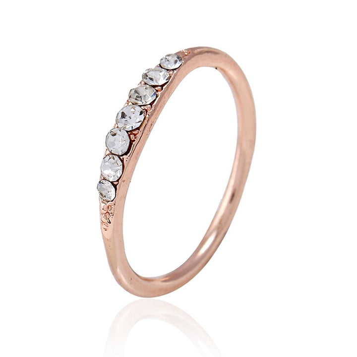 Women Fashion Rhinestone Inlaid Band Finger Ring Wedding Engagement Jewelry Gift Image 8