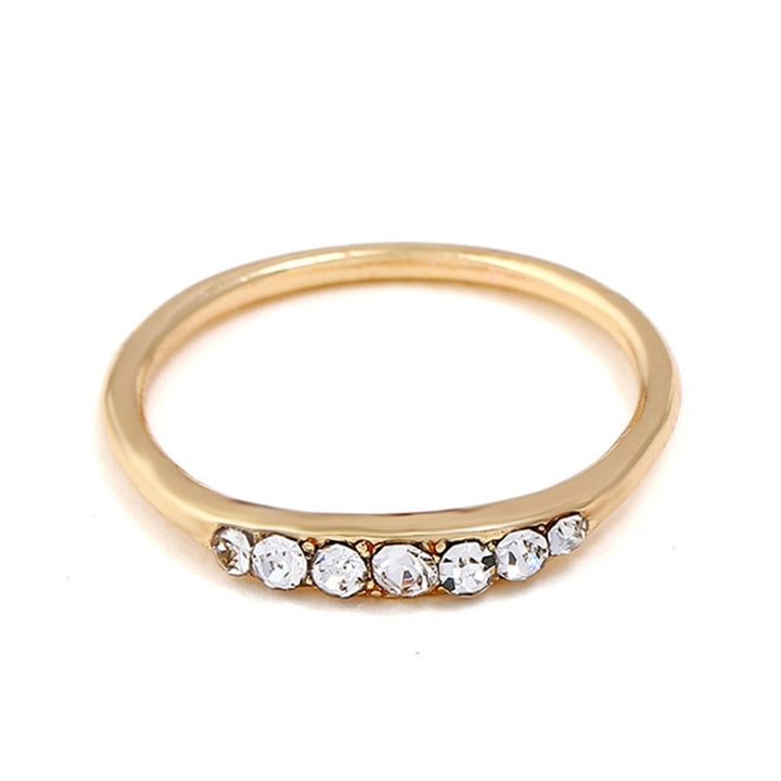Women Fashion Rhinestone Inlaid Band Finger Ring Wedding Engagement Jewelry Gift Image 9