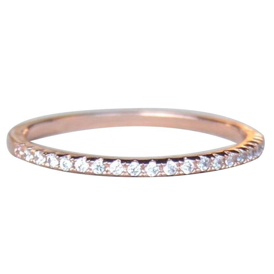 Couple Women Fashion Shiny Rhinestone Inlaid Alloy Finger Ring Jewelry Gift Image 1