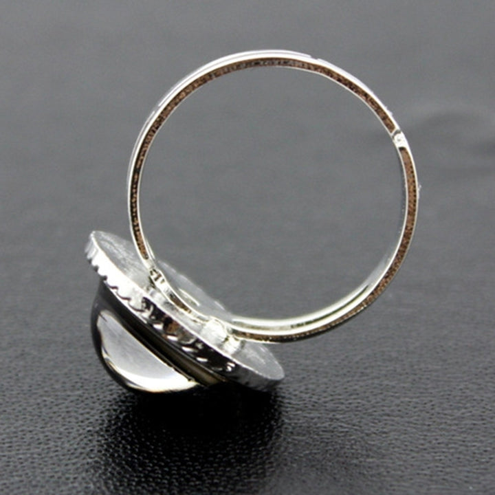 Fashion Women Round Faux Gem Adjustable Temperature Change Color Mood Ring Gift Image 8