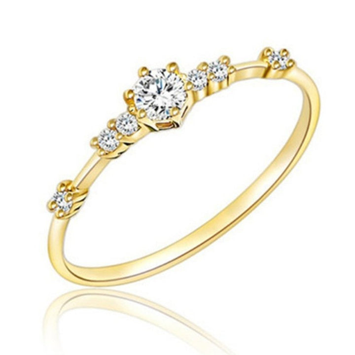 Women Fashion Plating Rhinestone Inlaid Finger Ring Party Jewelry Image 8