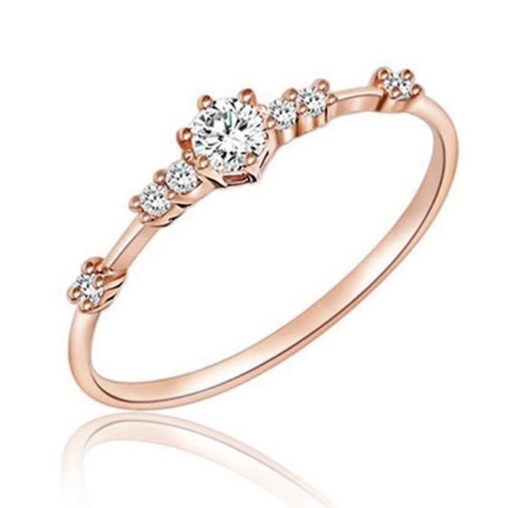 Women Fashion Plating Rhinestone Inlaid Finger Ring Party Jewelry Image 1