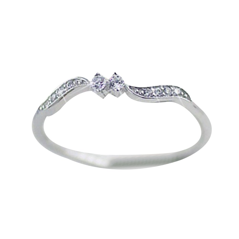 Women Fashion Rhinestone Inlaid Leaf Finger Ring Wedding Proposal Jewelry Gift Image 1