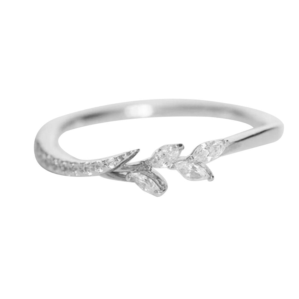 Fashion Women Floral Cubic Zirconia Finger Ring Bridal Engagement Jewelry Gift Image 9