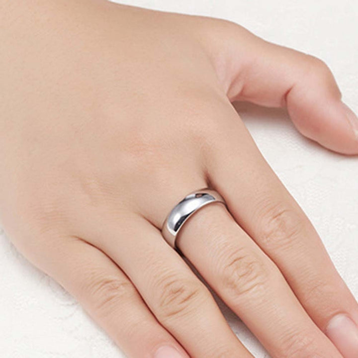 Fashion Unisex Fine Polishing Dome Stainless Steel Finger Ring Wedding Jewelry Image 6