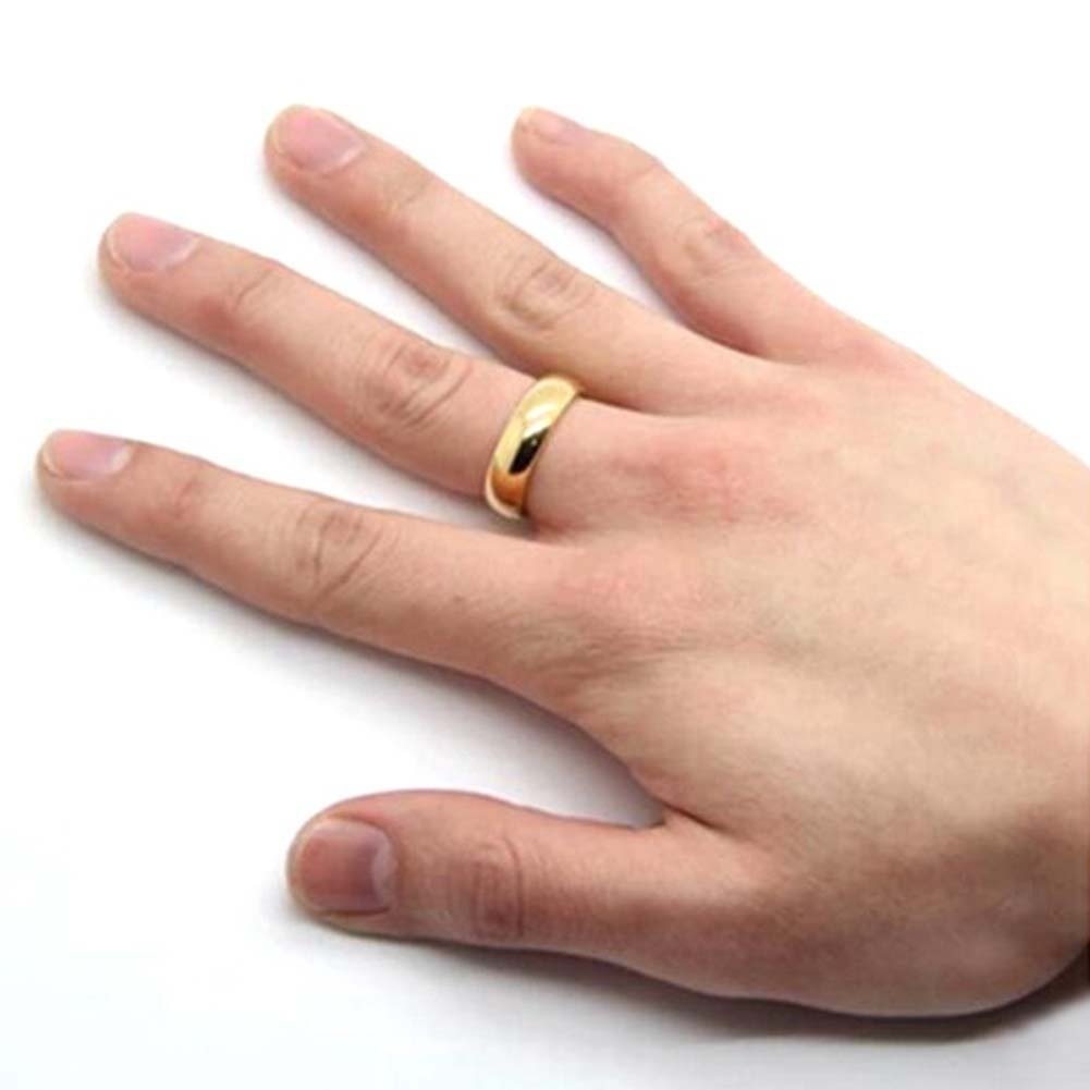 Fashion Unisex Fine Polishing Dome Stainless Steel Finger Ring Wedding Jewelry Image 7