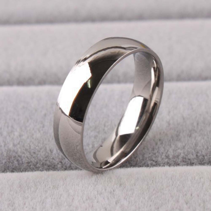 Fashion Unisex Fine Polishing Dome Stainless Steel Finger Ring Wedding Jewelry Image 9