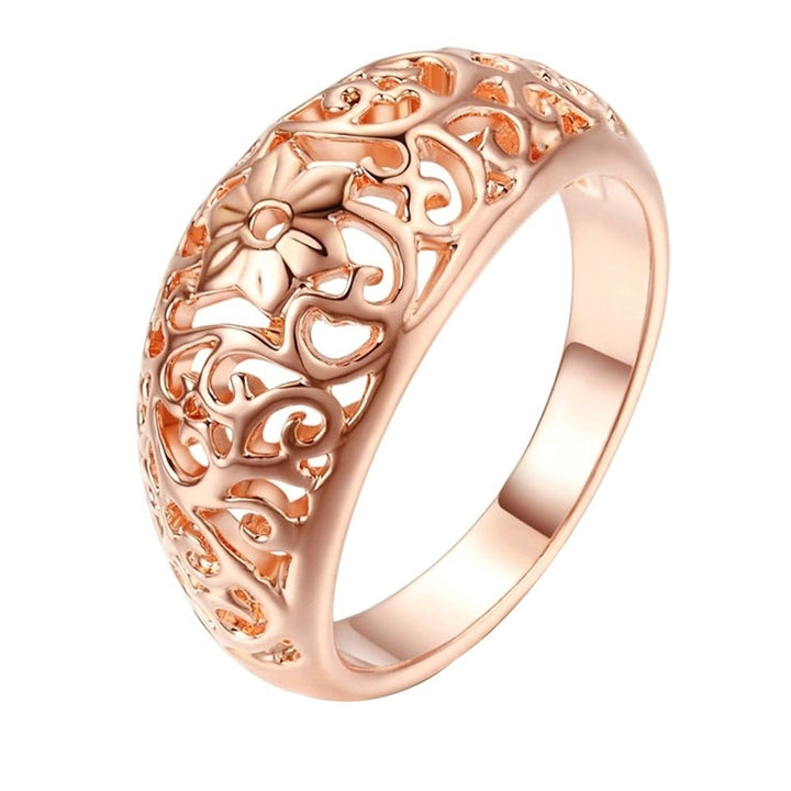 Fashion Women Hollow Flower Band Handmade Finger Ring Engagement Jewelry Deor Image 4