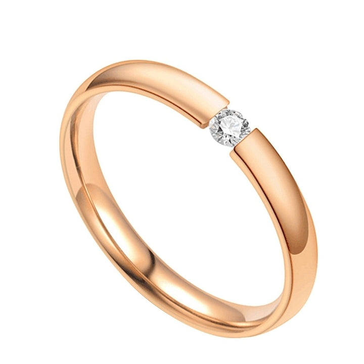 Unisex Fashion Cubic Zirconia Stainless Steel Couple Wedding Finger Ring Jewelry Image 4