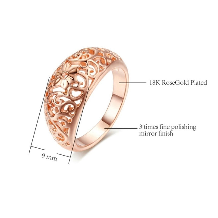 Fashion Women Hollow Flower Band Handmade Finger Ring Engagement Jewelry Deor Image 7