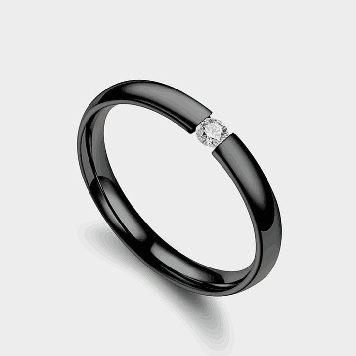 Unisex Fashion Cubic Zirconia Stainless Steel Couple Wedding Finger Ring Jewelry Image 11
