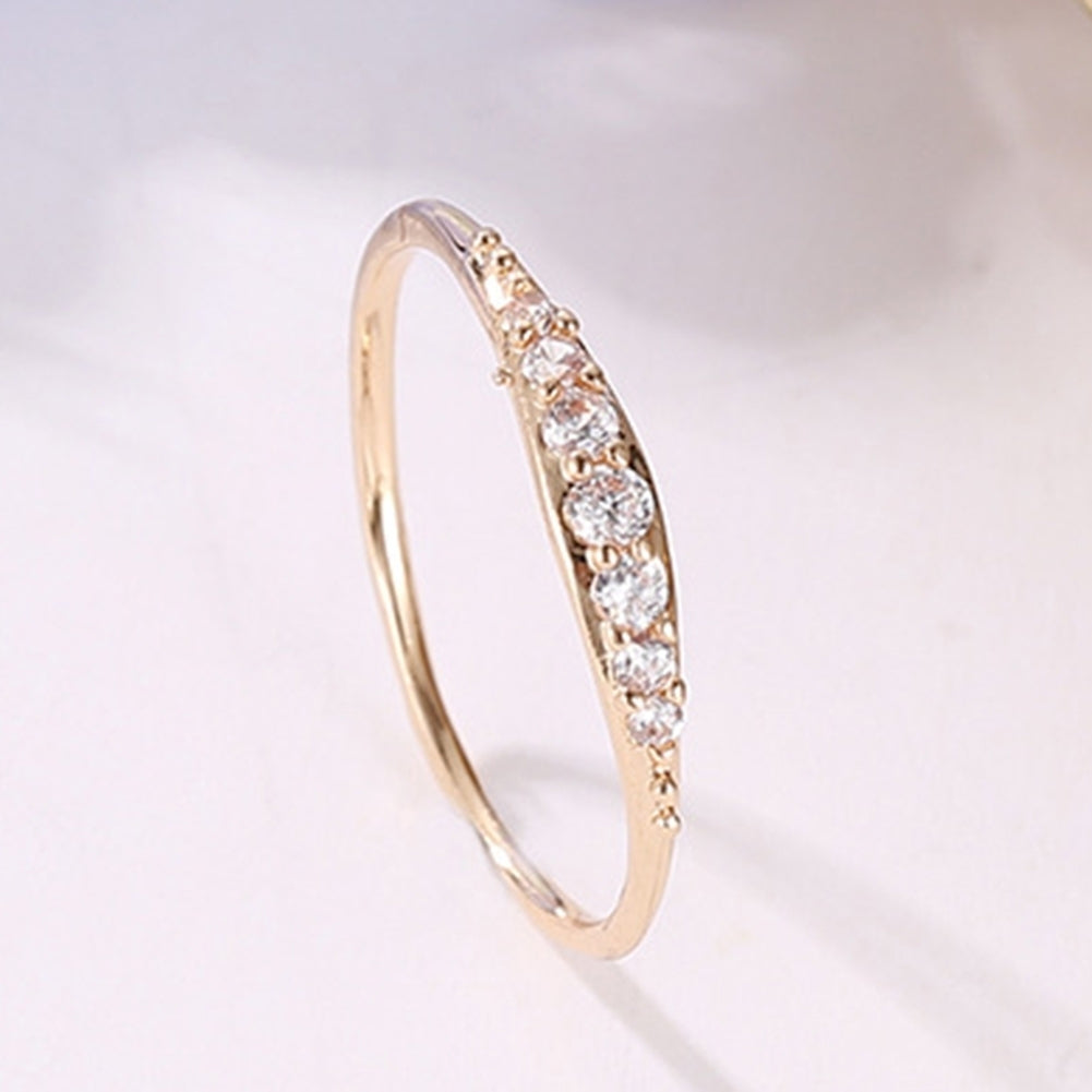 Women Men Alloy Plating Zircon Inlaid Finger Ring Party Jewelry Accessory Gift Image 4