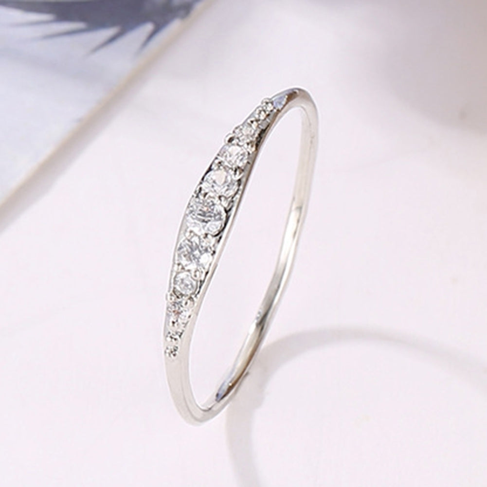 Women Men Alloy Plating Zircon Inlaid Finger Ring Party Jewelry Accessory Gift Image 4