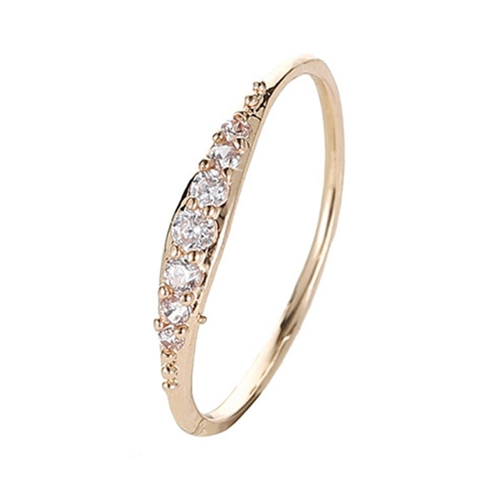 Women Men Alloy Plating Zircon Inlaid Finger Ring Party Jewelry Accessory Gift Image 7