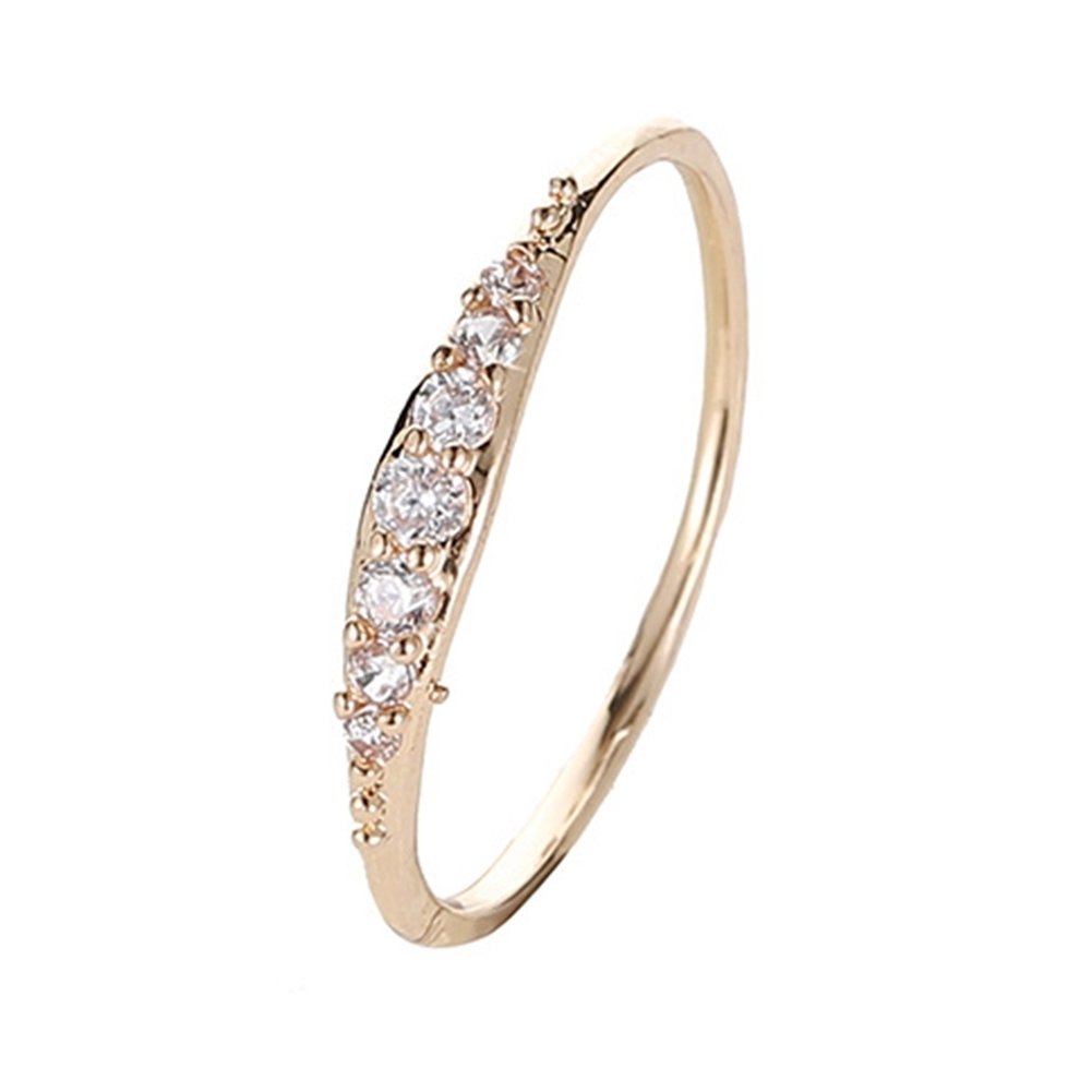 Women Men Alloy Plating Zircon Inlaid Finger Ring Party Jewelry Accessory Gift Image 1