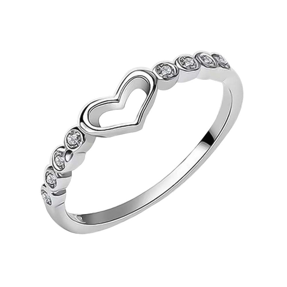 Women Hollow Heart Rhinestone Inlaid Finger Ring Wedding Party Jewelry Gift Image 3