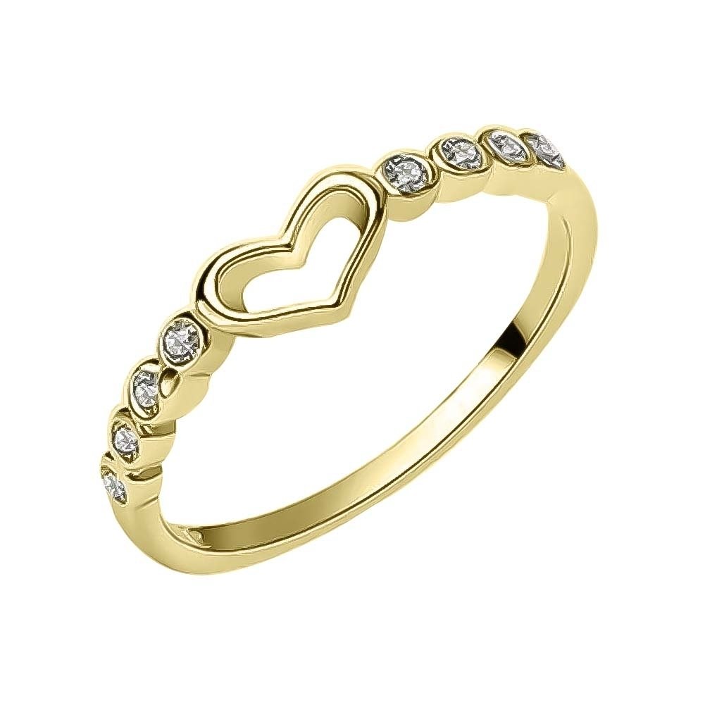 Women Hollow Heart Rhinestone Inlaid Finger Ring Wedding Party Jewelry Gift Image 4