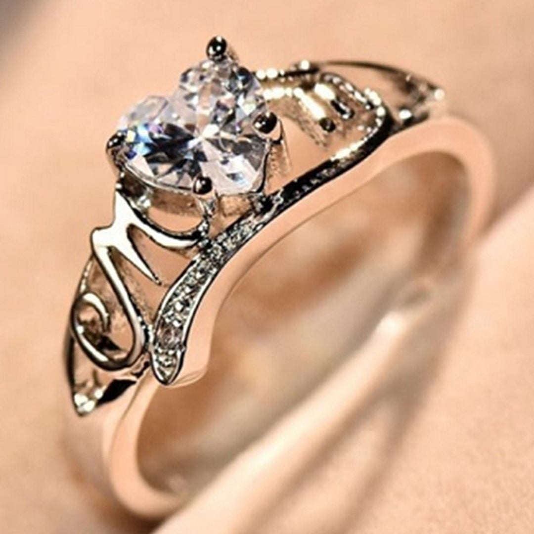 Finger Ring Fashion Delicate Alloy Love Heart Ring for Women Image 3