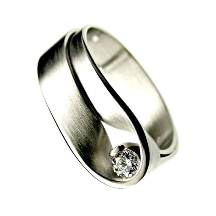 Fashion Unisex Cubic Zirconia Inlaid Wedding Engagement Finger Ring Jewelry Image 3