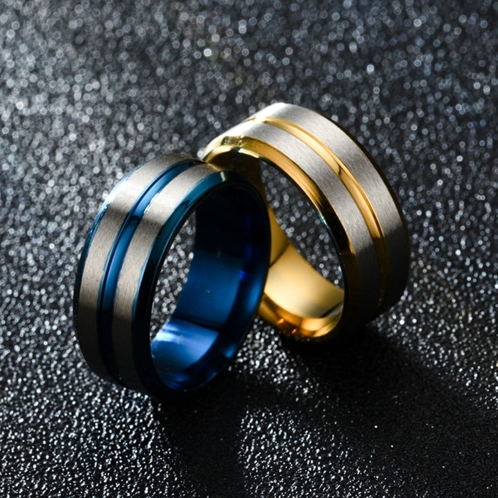 Fashion Men Women Two Tone Band Finger Ring Wedding Engagement Jewelry Gift Image 4