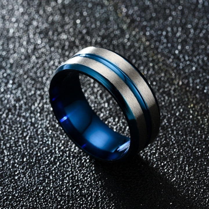 Fashion Men Women Two Tone Band Finger Ring Wedding Engagement Jewelry Gift Image 4