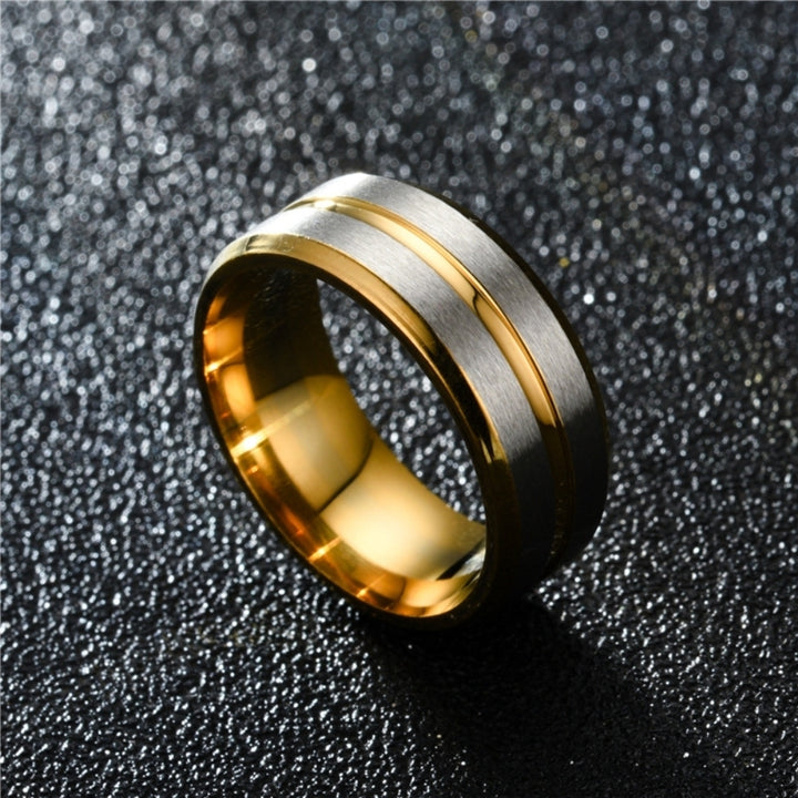 Fashion Men Women Two Tone Band Finger Ring Wedding Engagement Jewelry Gift Image 6