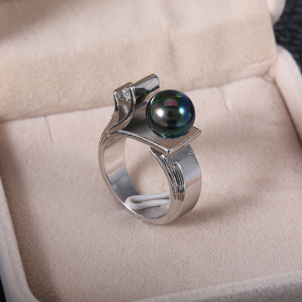 Fashion Women Faux Pearl Geometric Finger Ring Wedding Engagement Jewelry Gift Image 3